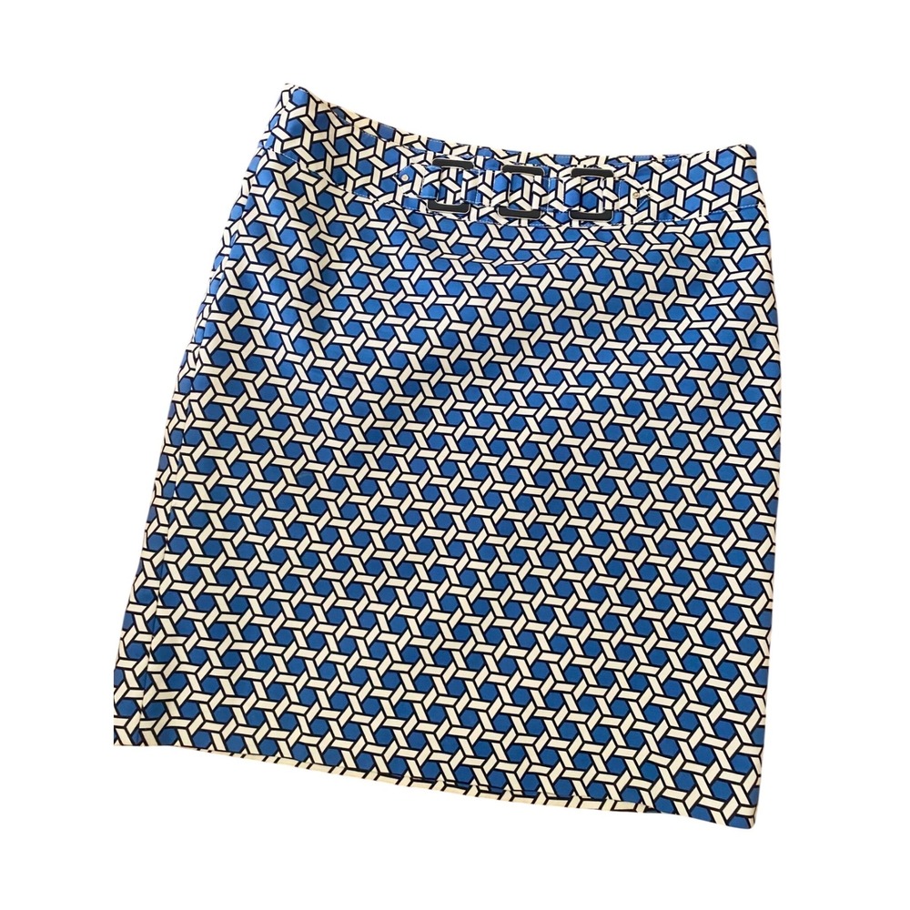 Rafaella skirtsBlue Geometric Lattice Print Pencil  Size 8‎ career
